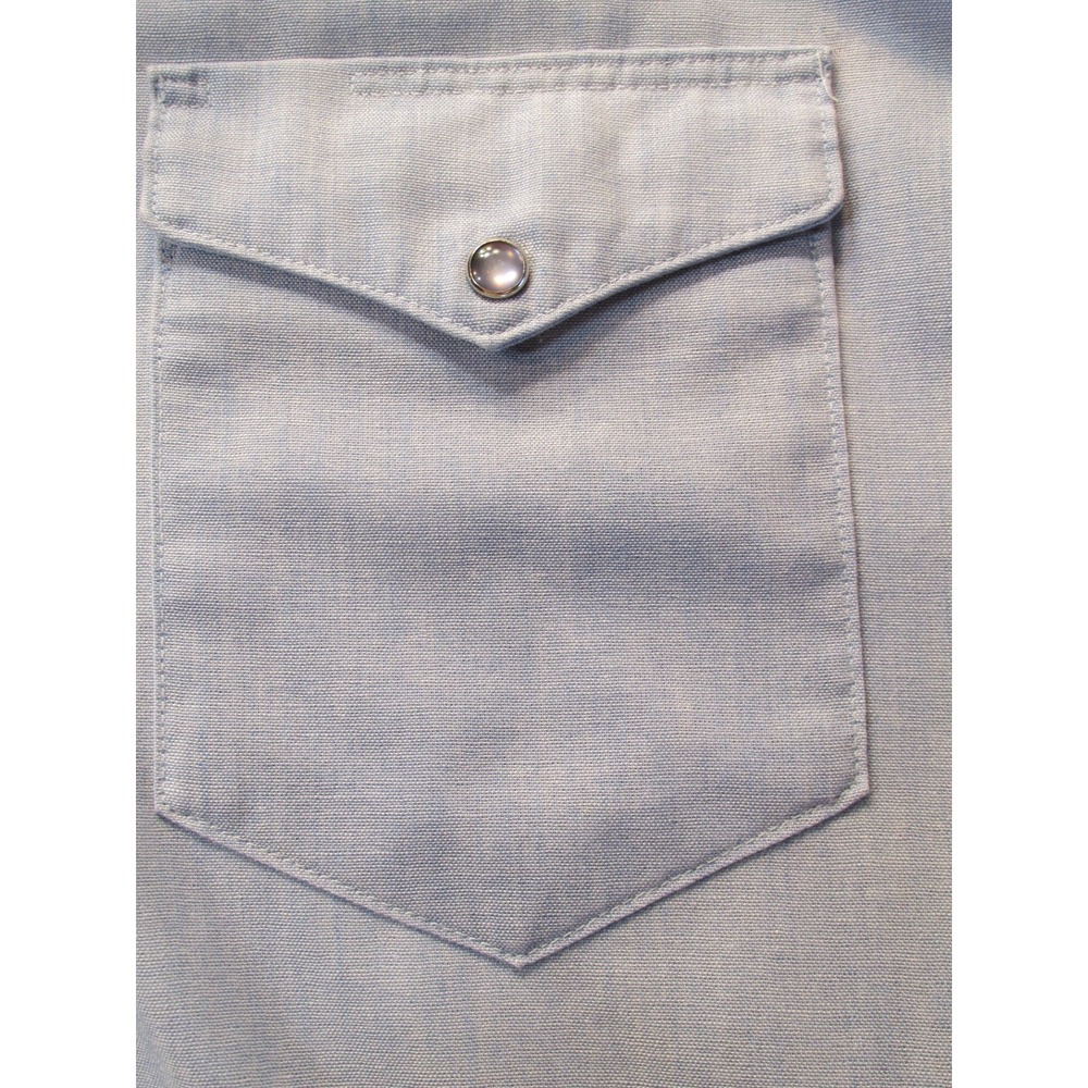 Wrangler Cowboy Cut Western Pearl Snap Shirt Mens 15.5x34 Blue Plaid Yoke VTG - Picture 5 of 16